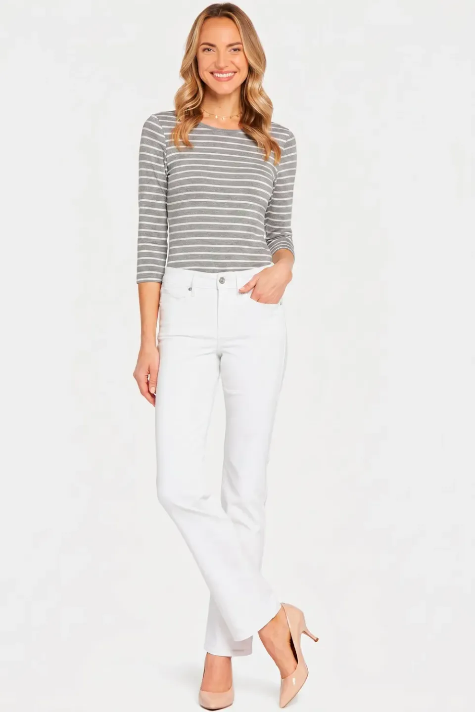 NYDJ Marilyn Straight Jeans Optic White weiß