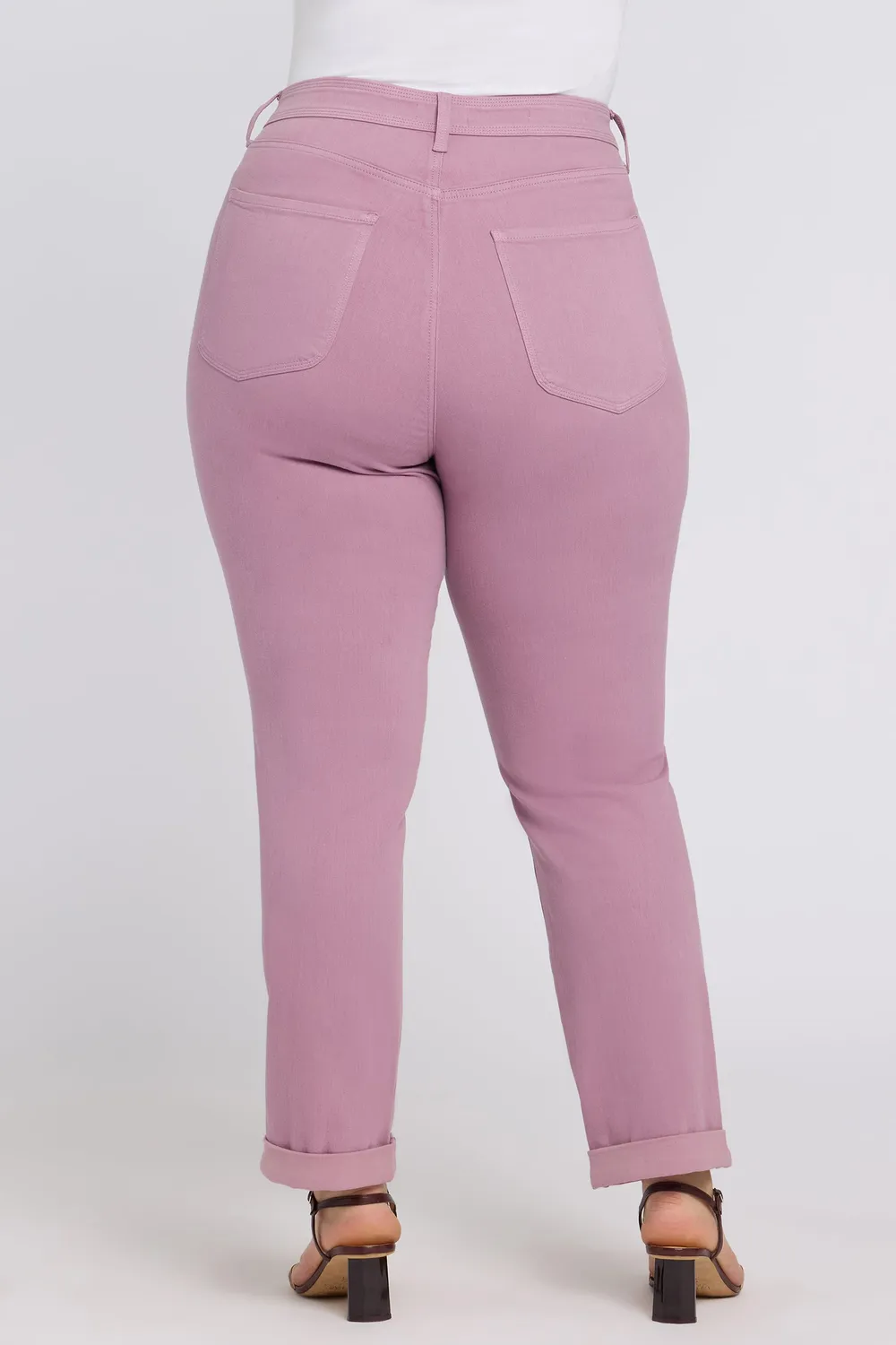 NYDJ Marilyn Straight Jeans Plus Dusky Daisy rosa
