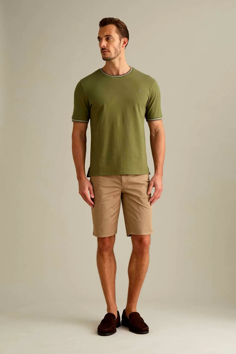 Jeckerson Jo Bermuda Zementbeige Gabardine Slim Fit