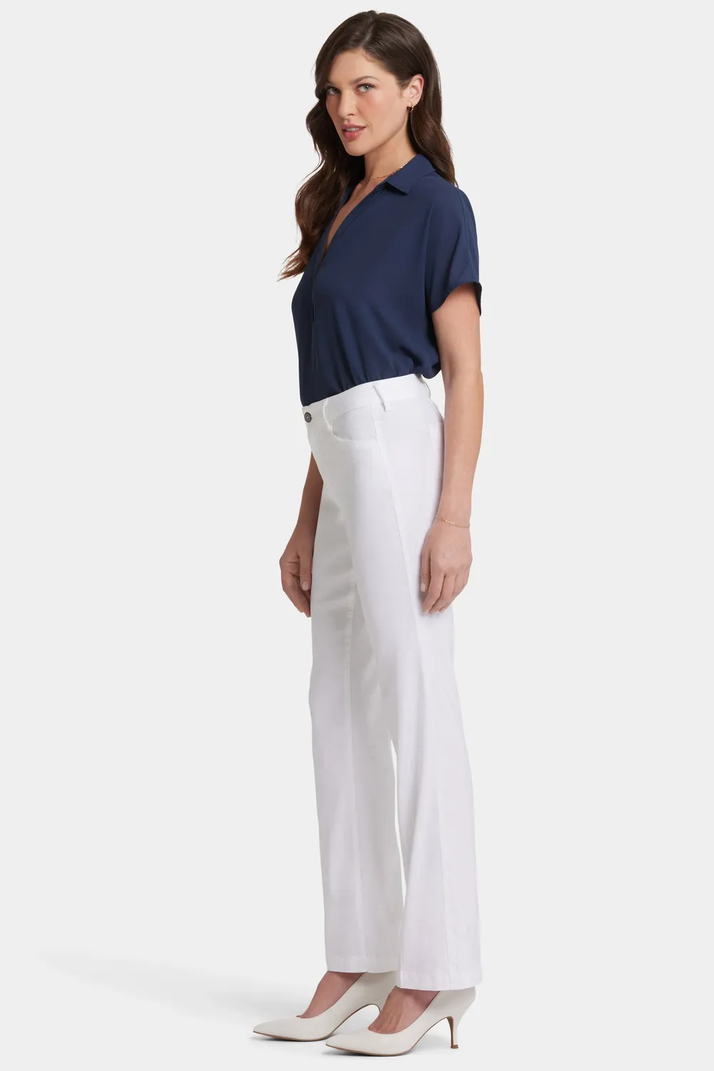 NYDJ Trouser Petite Hose Optic White Leinen