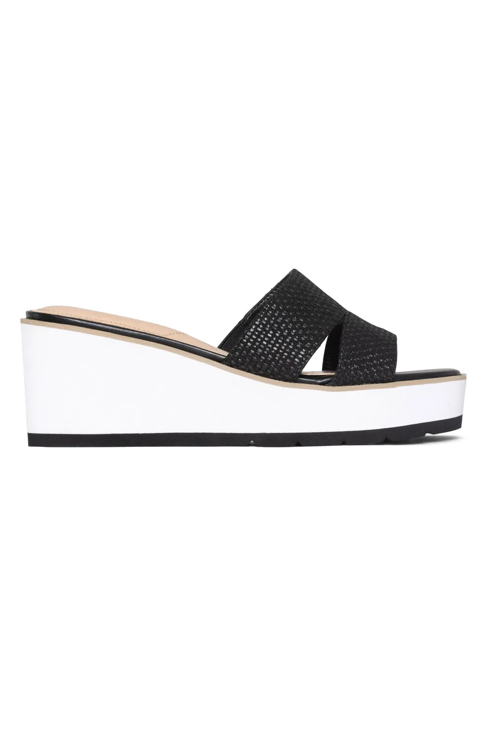 NYDJ Raizy Keilsandalen Schwarz Jute Slip-on