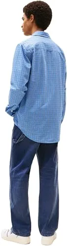 Tommy Jeans TJM Essnt Poplin Herren Hemd XXL Check Blau