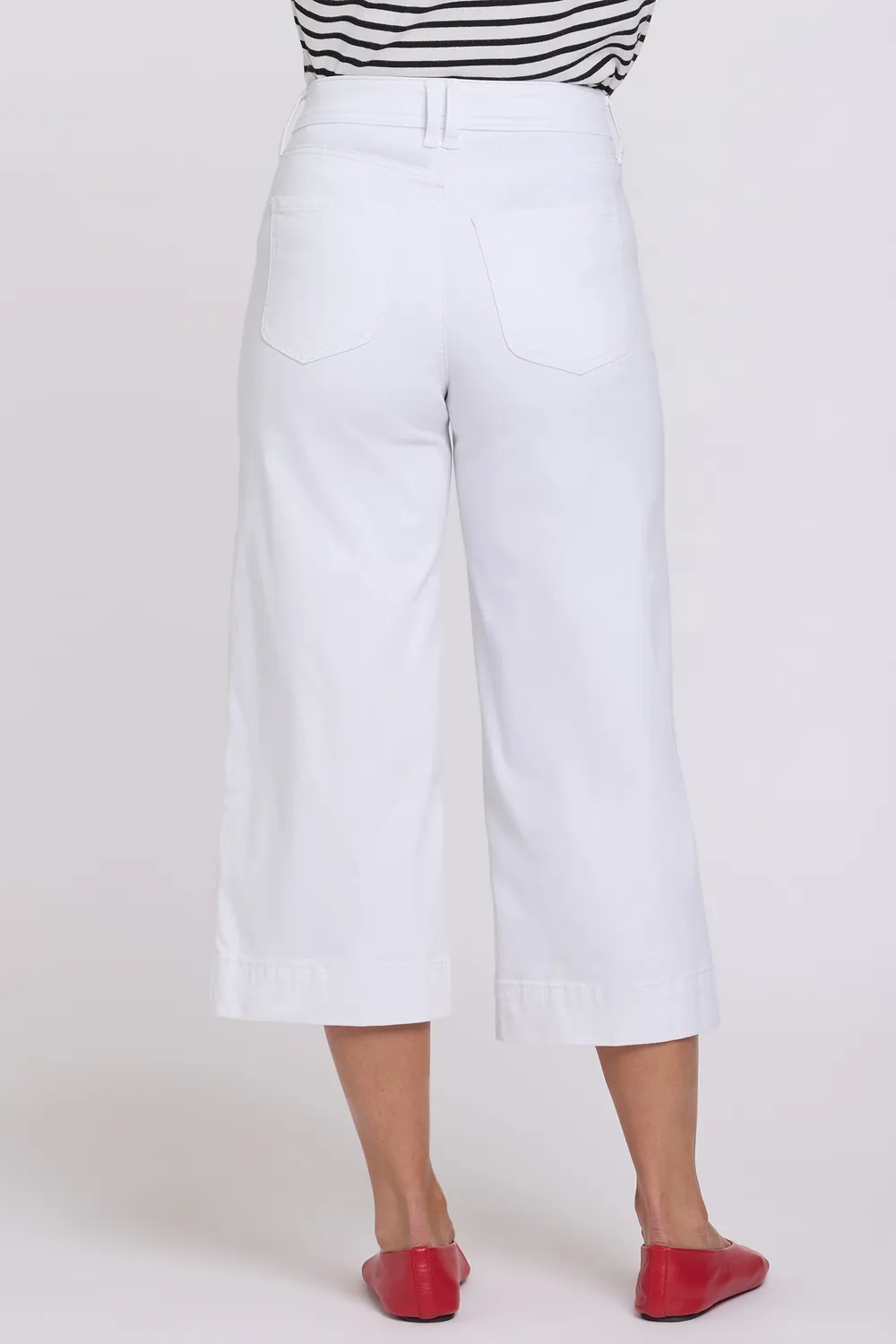 NYDJ Brigitte Wide Leg Capri Jeans Petite Weiß