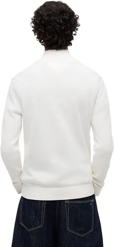 Tommy Jeans Zip-Pullover Light Troyer XS Off White Kragen