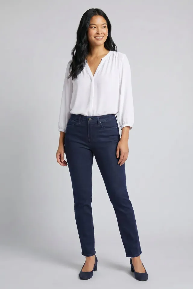 NYDJ Sheri Slim Jeans Petite Rinse Dunkelblau