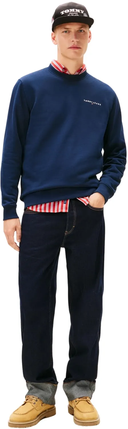 Tommy Jeans Linear Sweatshirt Herren Rundhals Grün