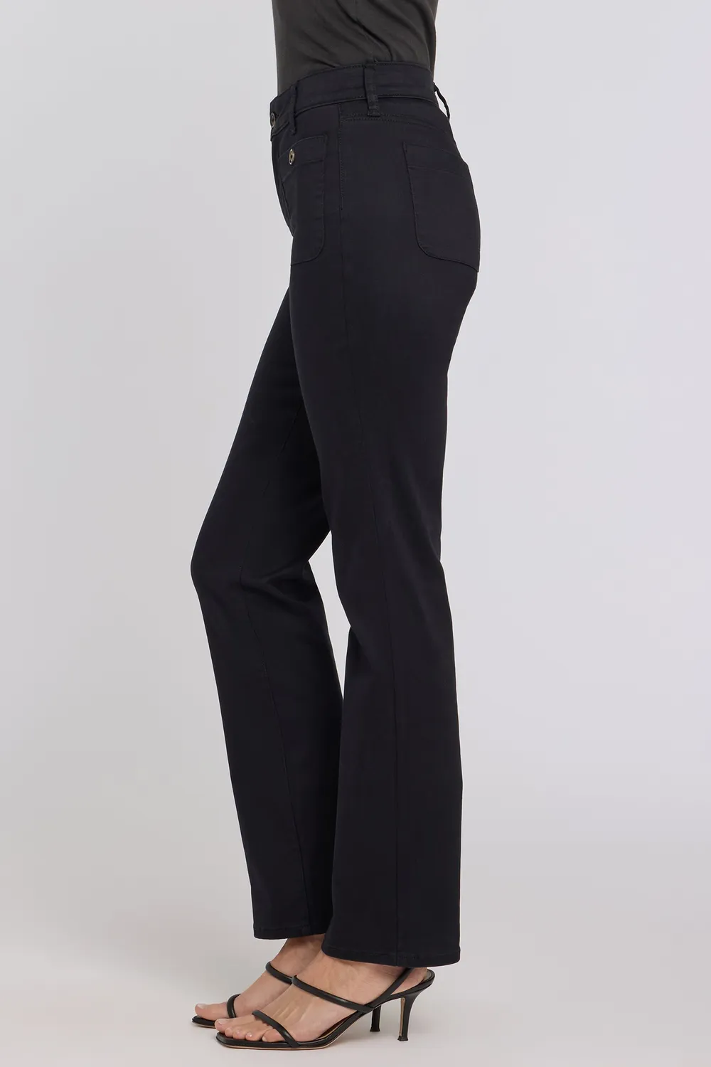 NYDJ Marilyn Straight Jeans Schwarz Patchpockets