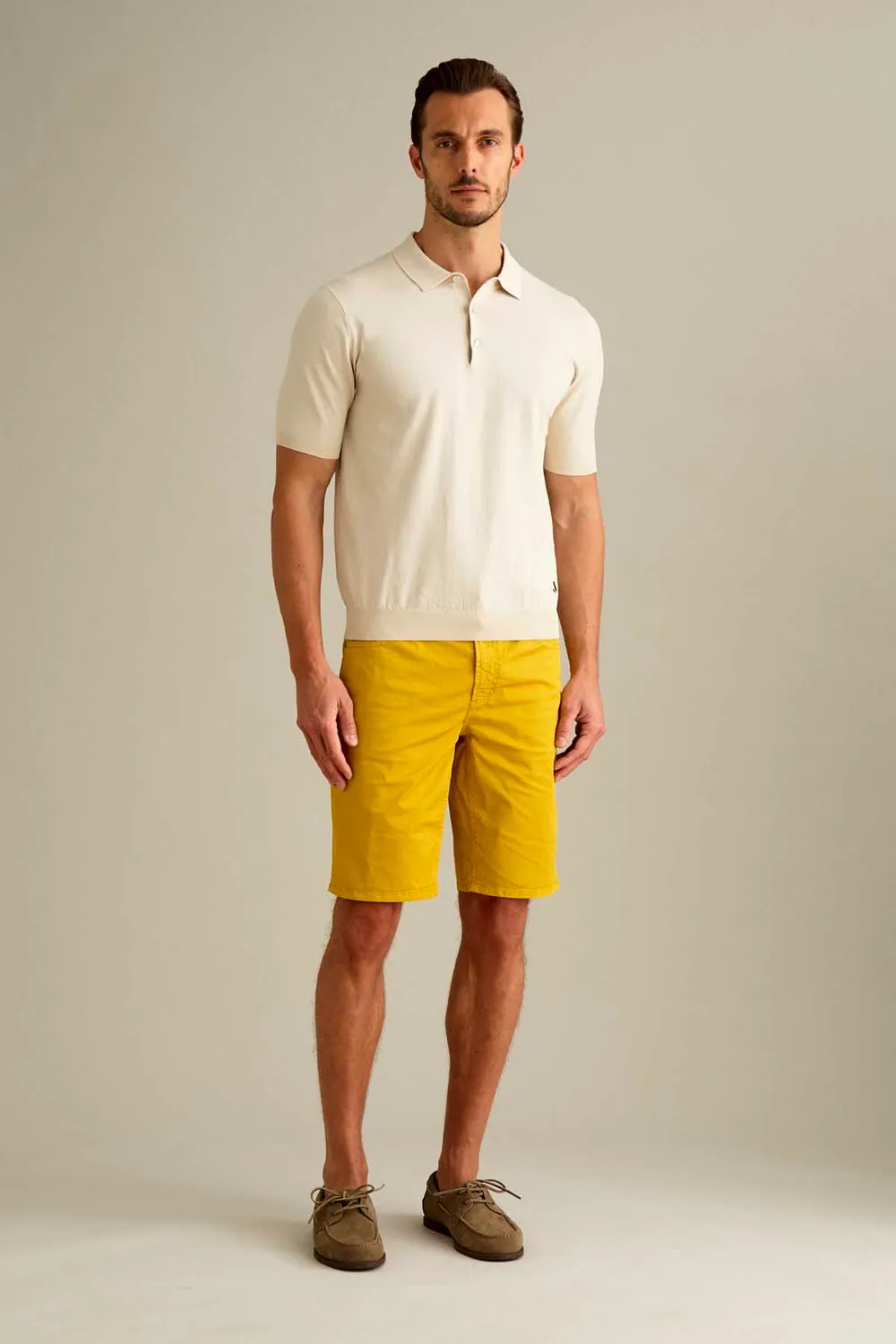 Jeckerson Jo Bermuda Goldgelb Slim Fit Gabardine