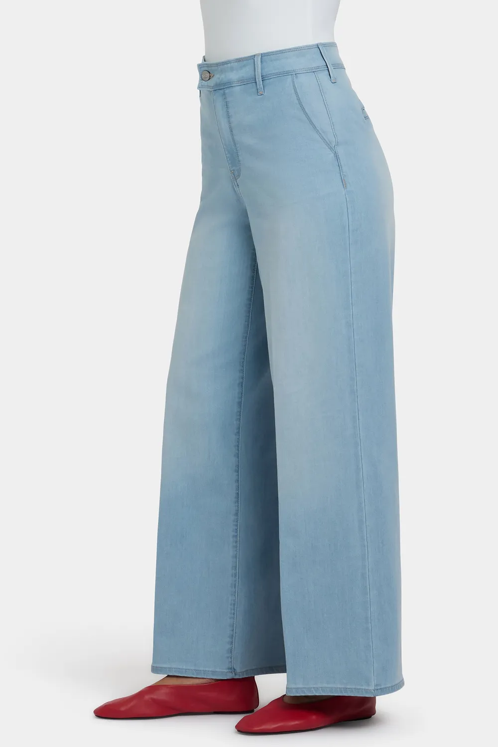 NYDJ Mona Wide Leg Trouser Jeans Oceanfront hellblau