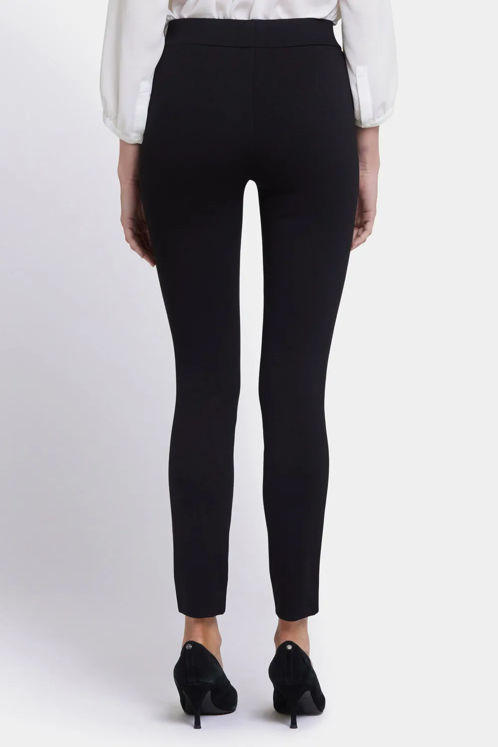 NYDJ Basic Legging Pants Schwarz Ponte-Hose mit Schlitz