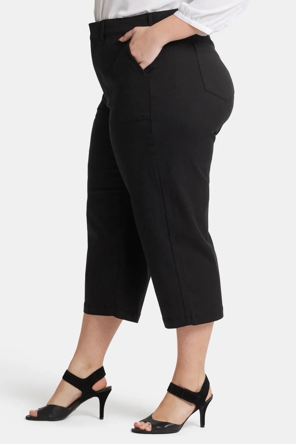 NYDJ Utility Hose Schwarz Stretch Twill Plus Size