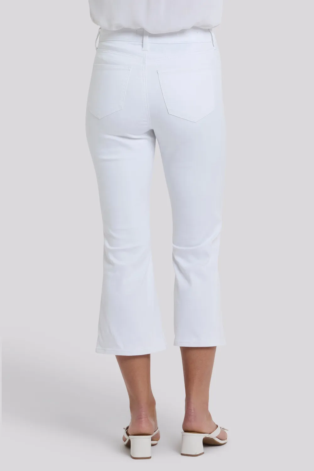 NYDJ Monica Kick Flare Crop Jeans Optic White Stretch