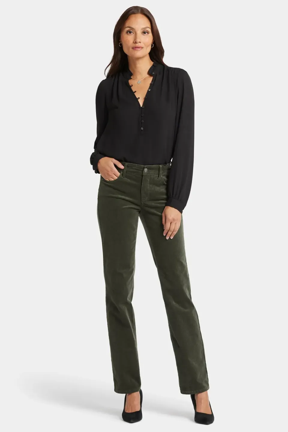 NYDJ Marilyn Straight Hose Vine Leaf Cord