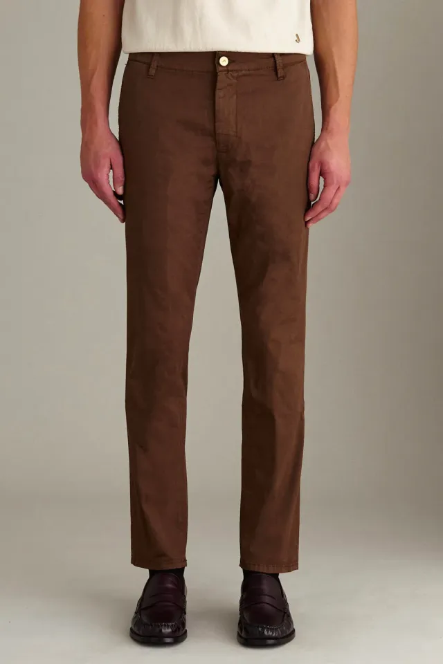Jeckerson Jack Slim Fit Chino Braun Gabardine