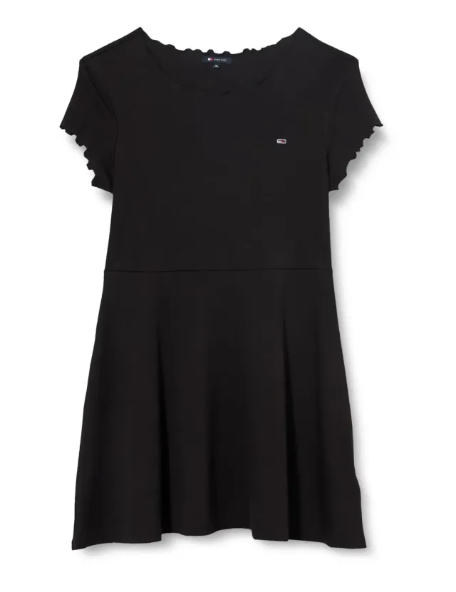 Tommy Jeans Babylock Fit & Flare Mini Kleid Schwarz XL ausgestellt