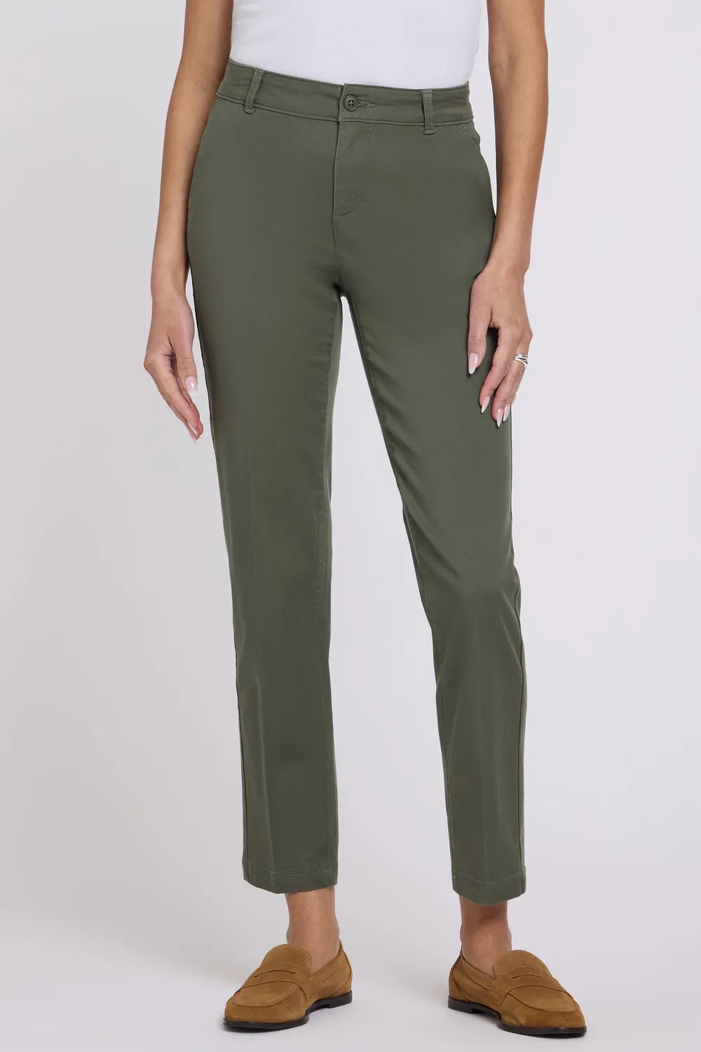 NYDJ Sadie Slim Stoffhose Stretch Desert Green elegant