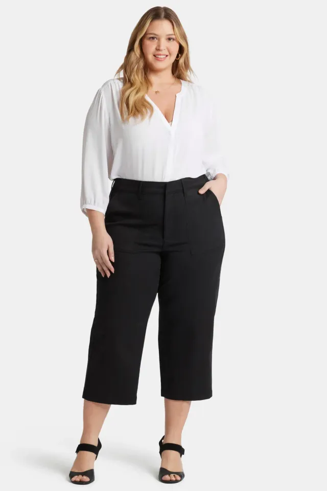 NYDJ Utility Hose Schwarz Stretch Twill Plus Size