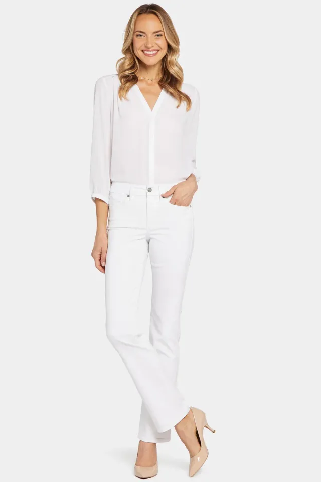 NYDJ Marilyn Straight Jeans Lang Optic White weiß