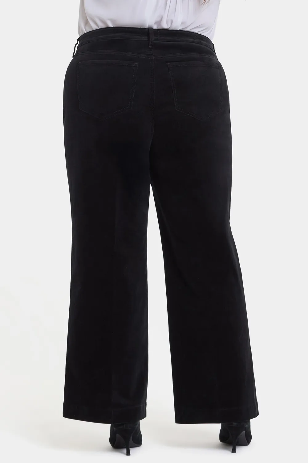 NYDJ Teresa Wide Leg Hose Black Cord Plus