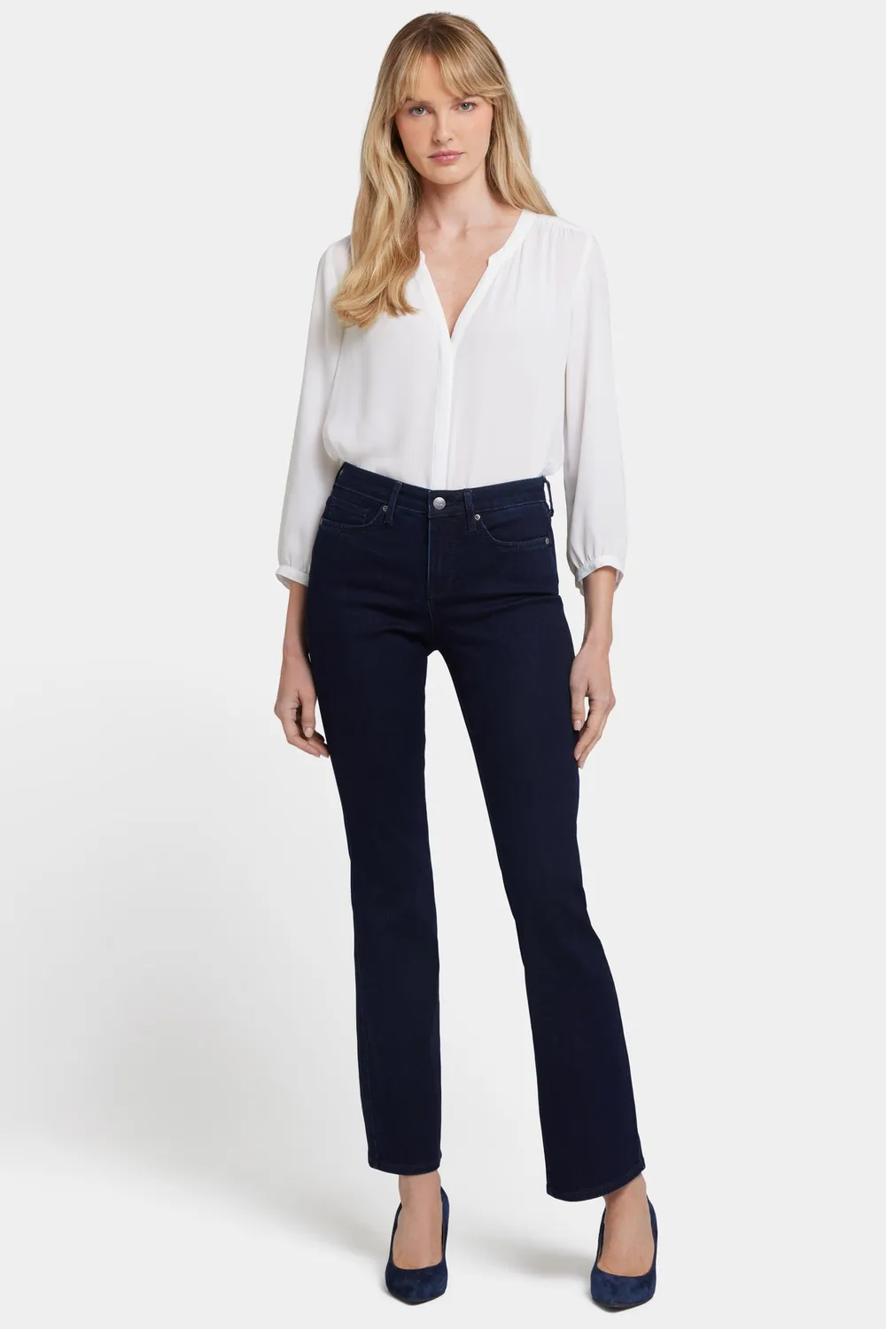 NYDJ Barbara Bootcut Jeans Dark Enzyme Blau