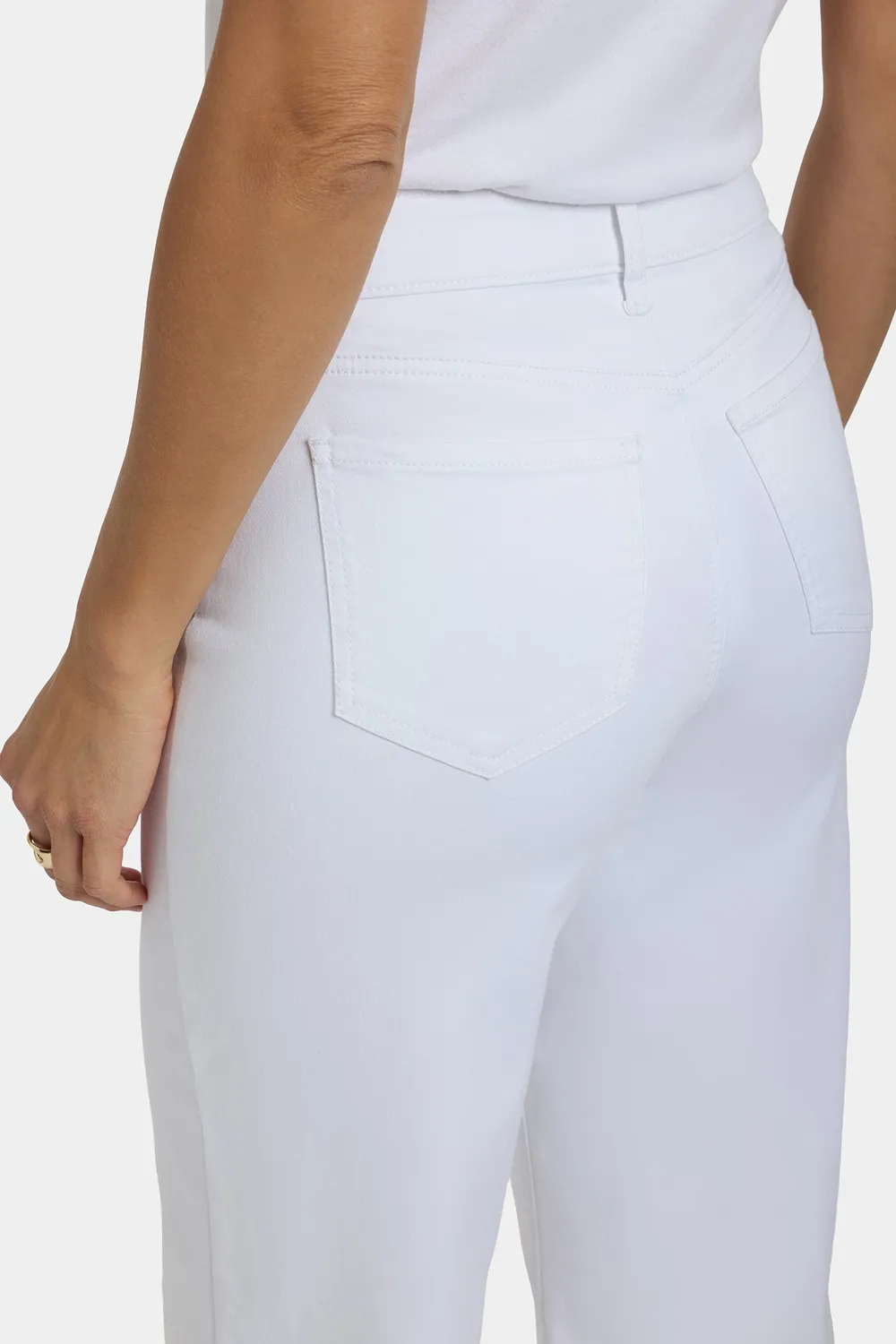 NYDJ Teresa Wide Leg Ankle Jeans Petite Optic White