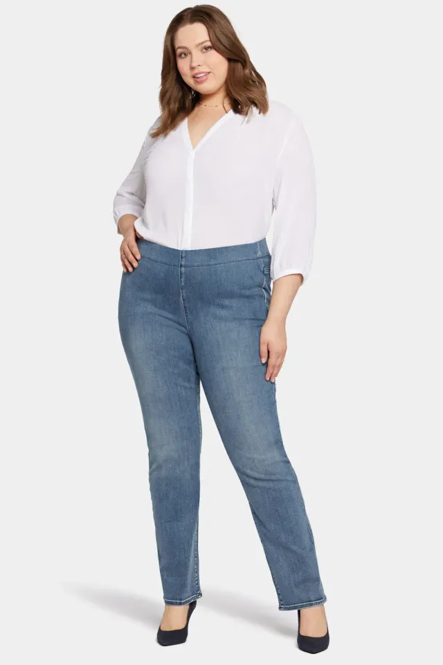 NYDJ Pull-on Straight Jeans Pristine Plus Size mit Stretchbund