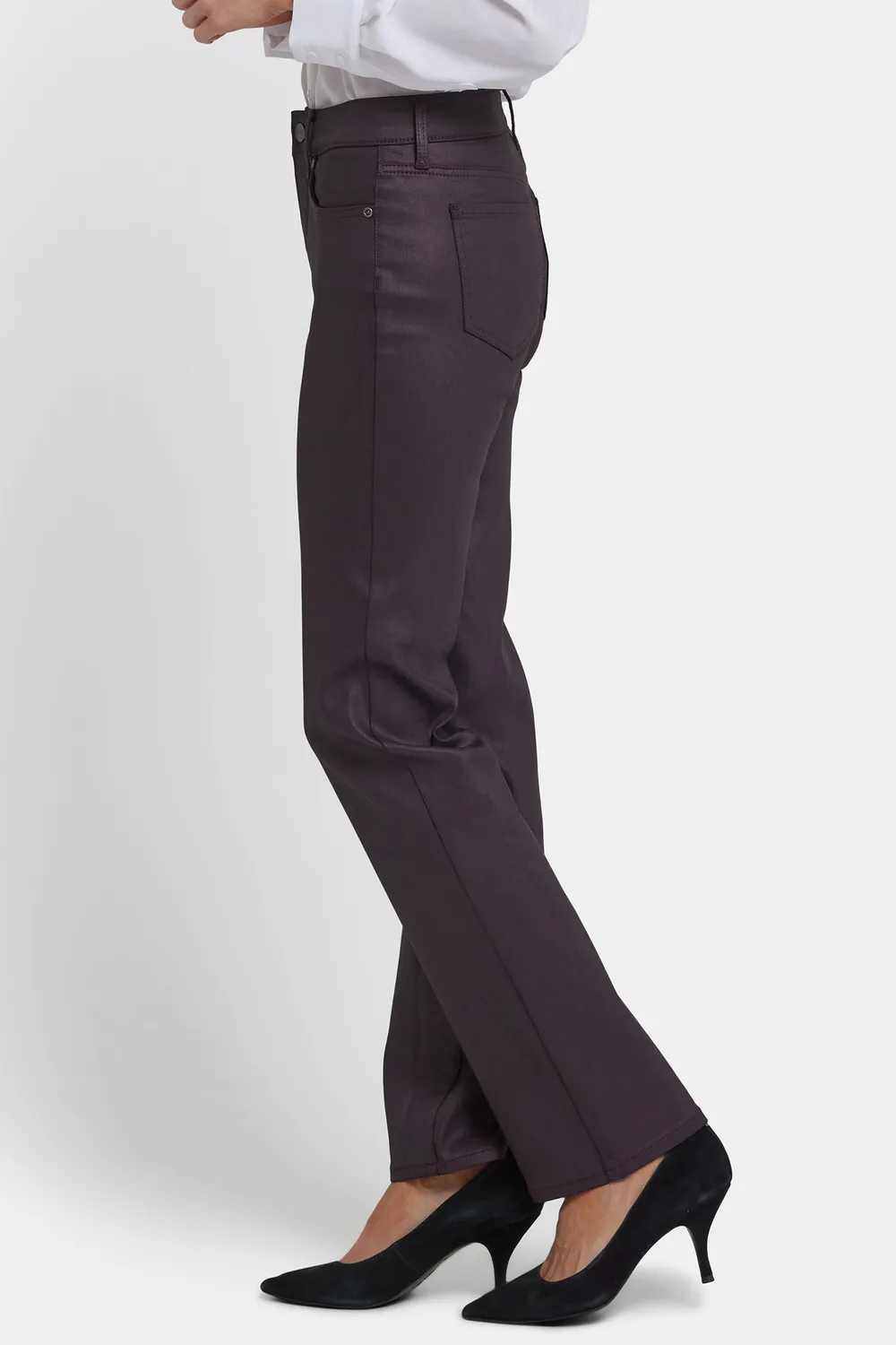 NYDJ Marilyn Straight Coated Jeans Fig Lila 32 Inch