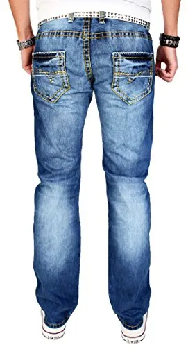 Alessandro Salvarini AS010 Designer Jeans Herren Blau