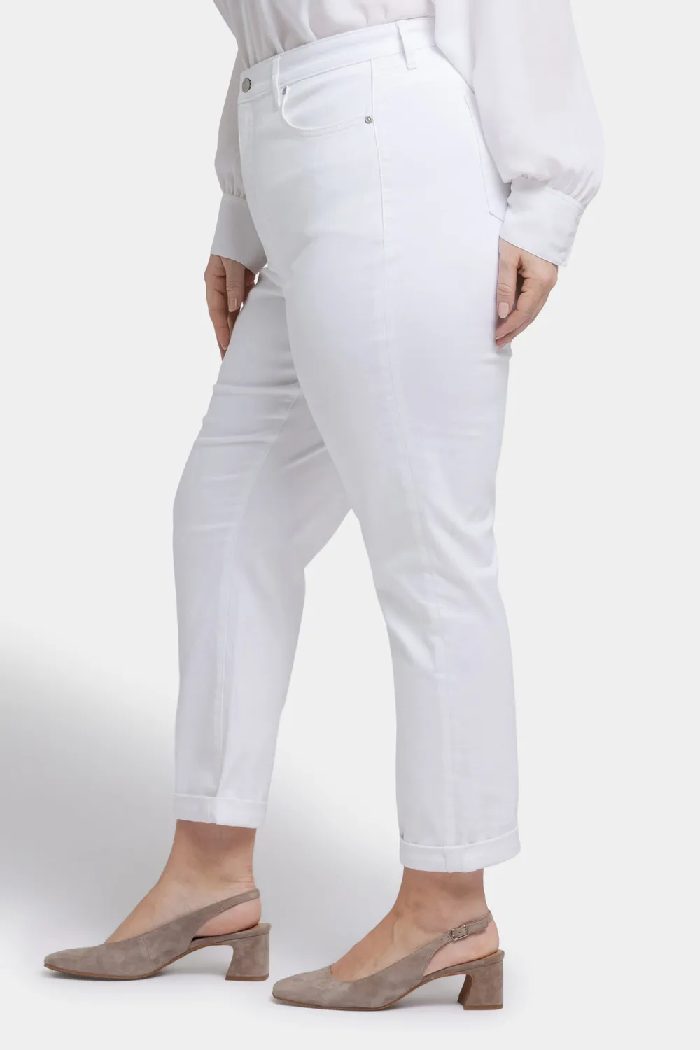 NYDJ Margot Girlfriend Jeans Plus Optic White weiß
