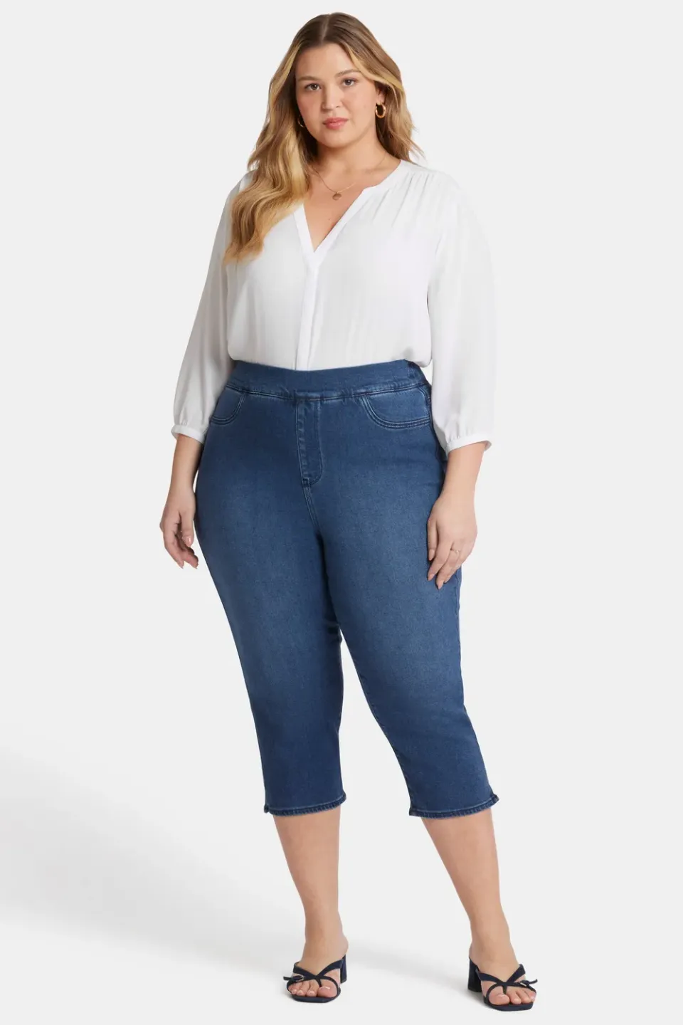 NYDJ Dakota Crop Pull-On Plus Jeans Olympus