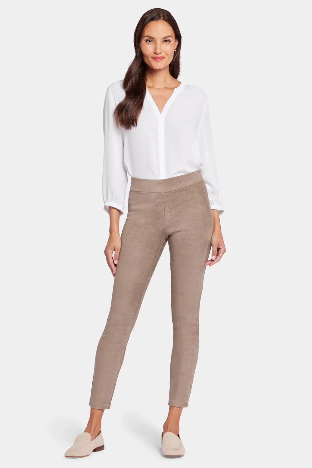 NYDJ Basic Legging Hose Saddlewood Wildleder-Optik