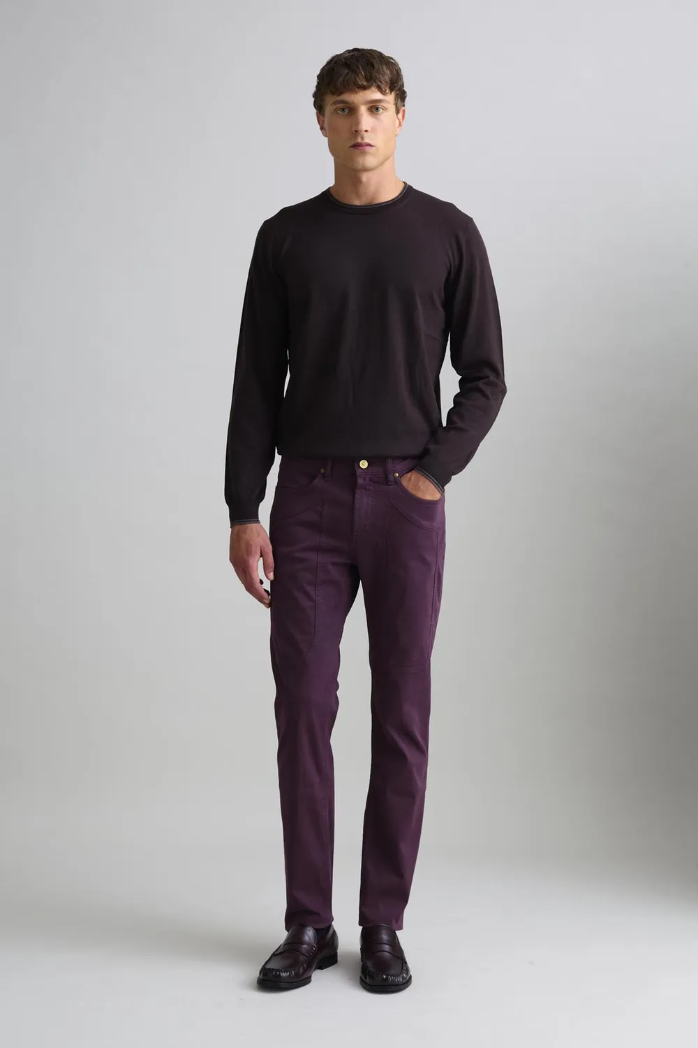 Jeckerson John Slim Fit Hose dunkelviolett Gabardine