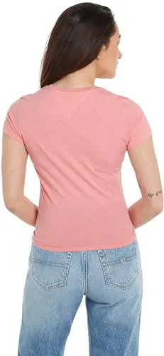 Tommy Jeans Damen T-Shirt Kurzarm Gr. L Baumwolle
