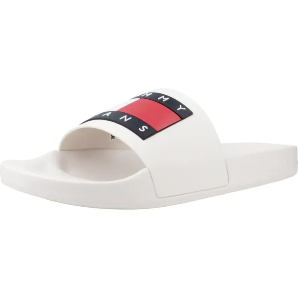Tommy Jeans Pool Slide Herren Badelatschen 42 Ecru