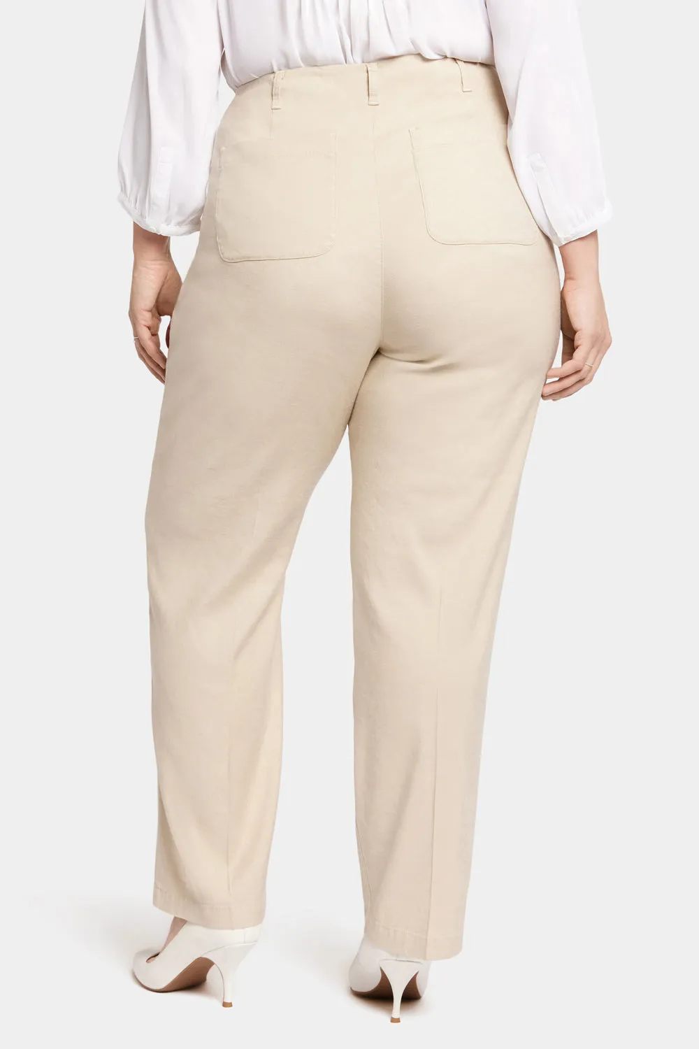 NYDJ Marilyn Stretch-Leinen Hose Feather Plus Size