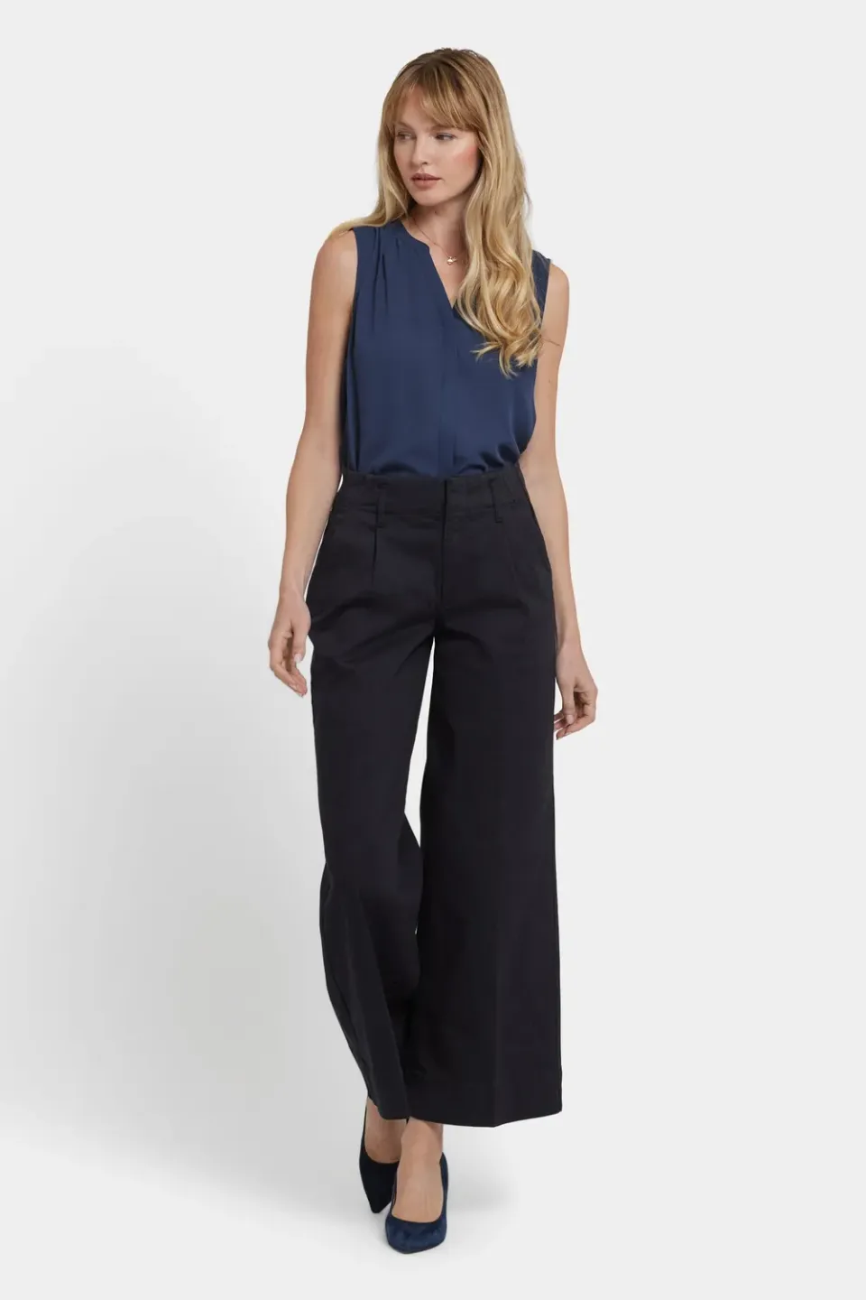 NYDJ Mona Wide Leg Trouser Jeans Schwarz 30er Länge