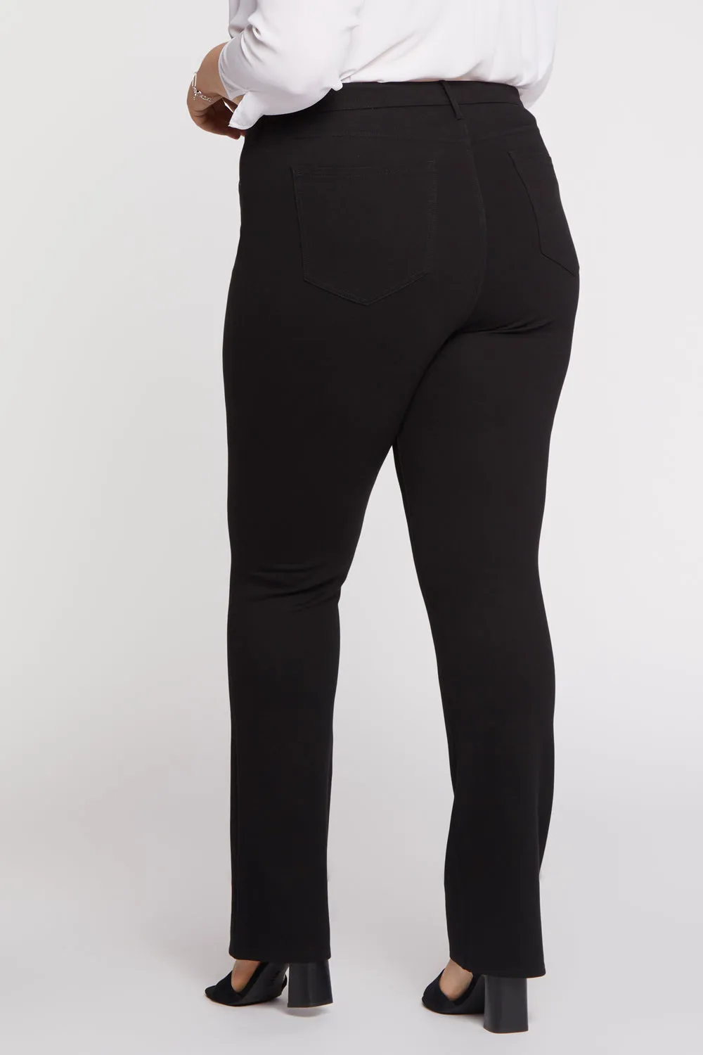 NYDJ Marilyn Straight Hose Schwarz Plus Size Ponte