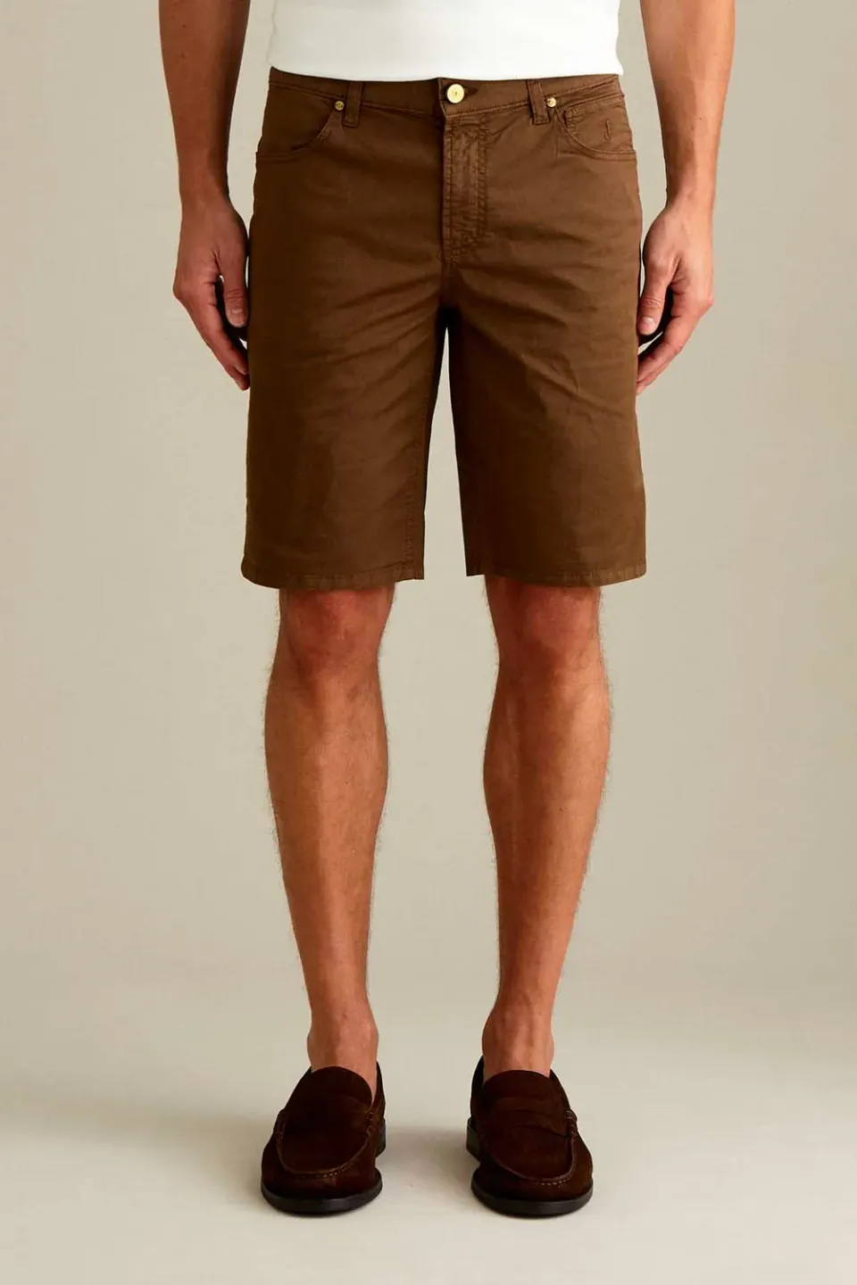 Jeckerson Jo Bermuda Hellbraun Gabardine Slim Fit