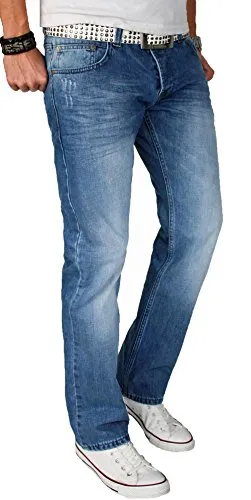 Alessandro Salvarini AS013 Jeans Herren blau stonewashed straight