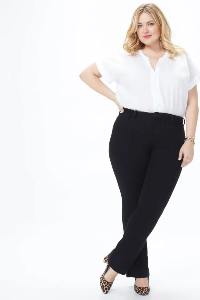 NYDJ Barbara Bootcut Plus Size Jeans Schwarz weit