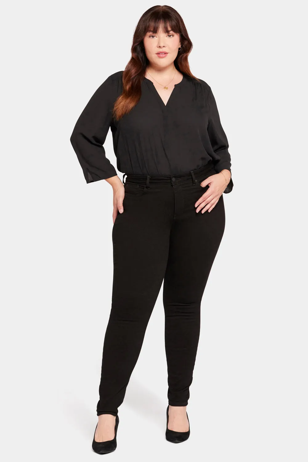 NYDJ Ami Skinny Jeans Plus Size Schwarz formend
