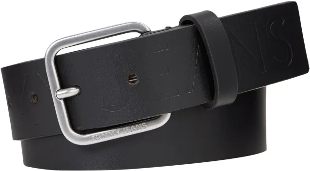 Tommy Jeans Gürtel Herren schwarz Lederoptik