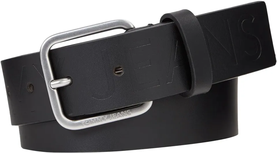 Tommy Jeans Gürtel Herren schwarz Lederoptik