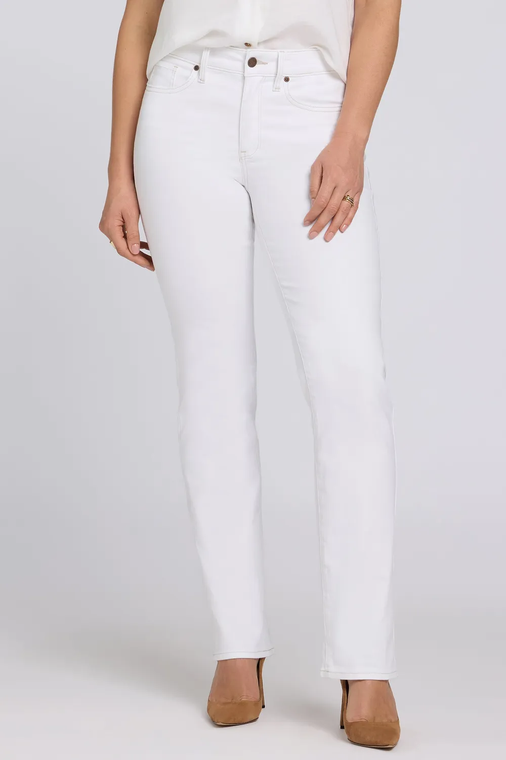 NYDJ Marilyn Straight Jeans Optic White Bestseller