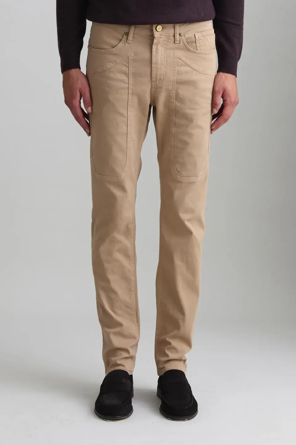 Jeckerson John Toppa Slim Fit Herrenhose Sandbeige Gabardine