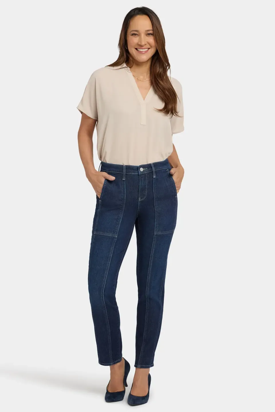 NYDJ Margot Girlfriend Jeans Petite Midnight Breeze Denim