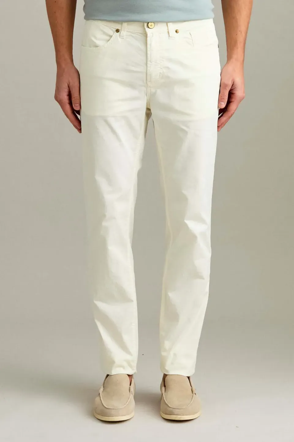 Jeckerson Jordan Slim Fit Herrenhose Weiss Gabardine