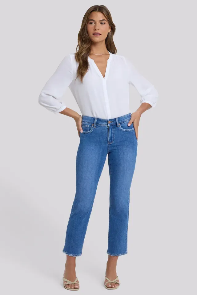 NYDJ Marilyn Straight Ankle Jeans Blue Paradise Petite