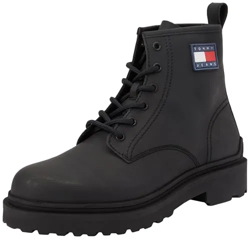 Tommy Jeans Leather Lace Up Low Boot Stiefel Leder