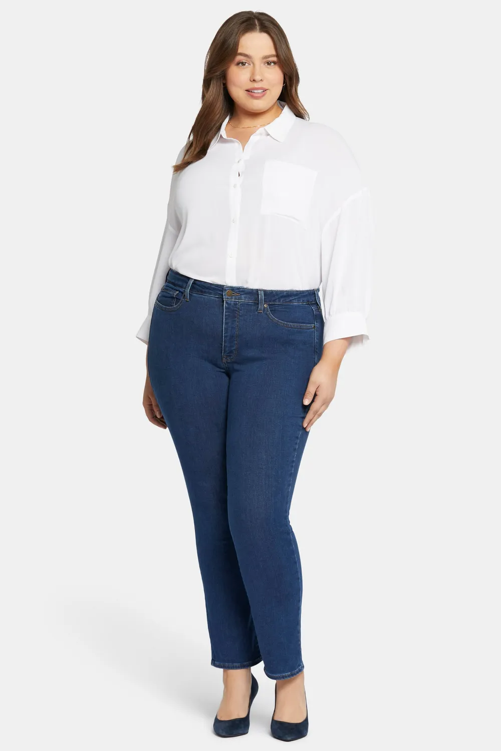 NYDJ Sheri Slim Jeans Quinn Plus Size blau